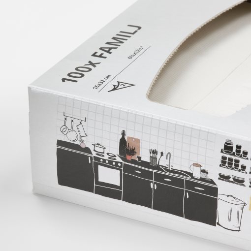 FAMILJ, χαρτοπετσέτα 16x32 cm, 100 τεμ. 200g, 903.665.37