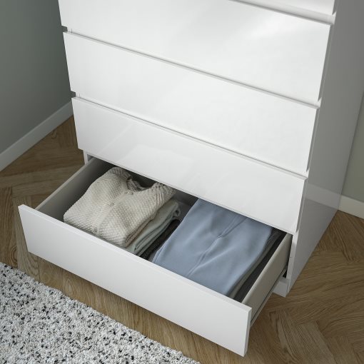 MALM, chest of 6 drawers/high-gloss, 80x123 cm, 904.811.70