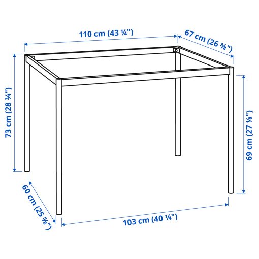 SANDSBERG, underframe for table top, 110x67x73 cm, 905.054.11