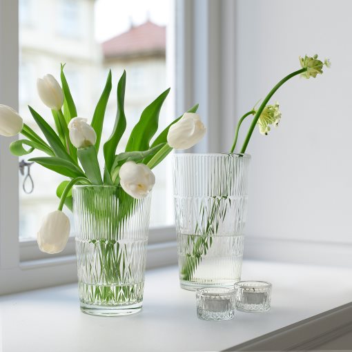 SMÄLLSPIREA, βάζο/γυαλί/με σχέδια, 17 cm, 905.421.78