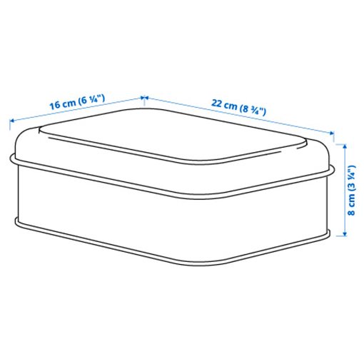 PLOGFÅRA, storage box with lid, 22x16x8 cm, 905.432.10