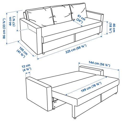 FRIHETEN, 3-seat sofa-bed, 905.512.24