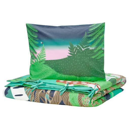 SKOGSDUVA, duvet cover and pillowcase/forest pattern, 150x200/50x60 cm, 905.768.56