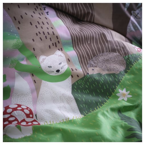 SKOGSDUVA, duvet cover and pillowcase/forest pattern, 150x200/50x60 cm, 905.768.56