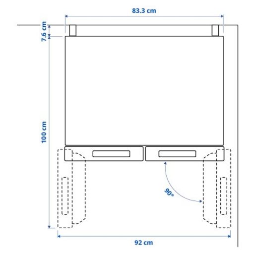 RIBBENÅS, french door fridge/freezer/IKEA 700 freestanding/347/169 l, 905.807.59