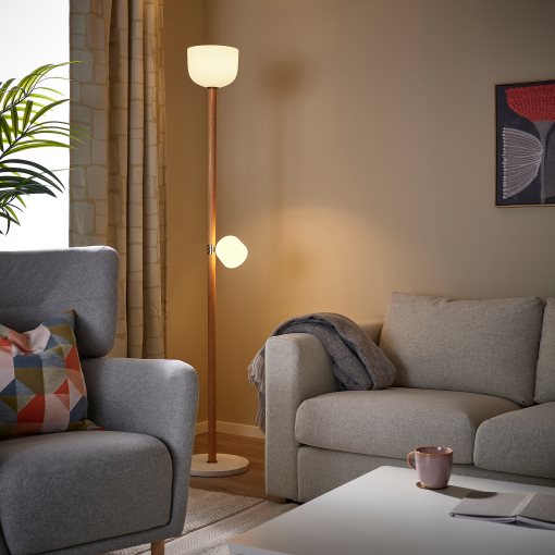 MOSSPLYM, floor uplighter/reading lamp, 180 cm, 905.972.03