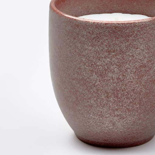 PÄRLHÖNA, scented candle in ceramic jar/Rose & carnation, 40 hr, 906.115.86