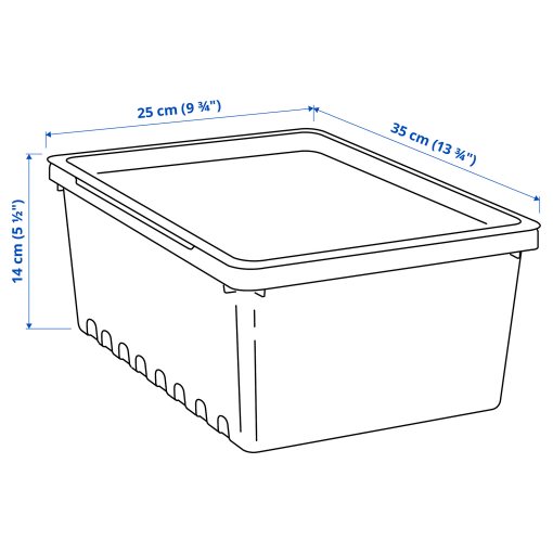 UPPSNOFSAD, κουτί αποθήκευσης με καπάκι, 35x25x14 cm/9 l, 993.931.07