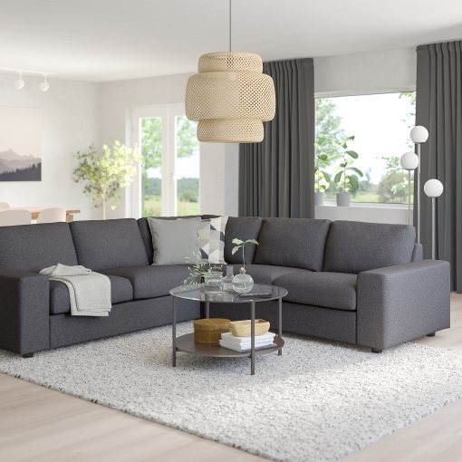 VIMLE, corner sofa, 4-seat with wide armrests, 994.017.96