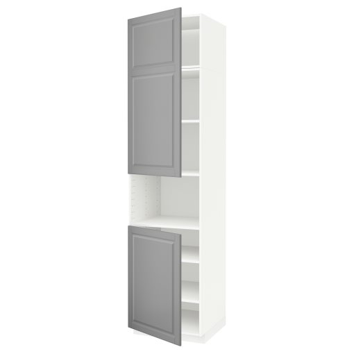 METOD, high cabinet for microwave with 2 doors/shelves, 60x60x240 cm, 994.578.68