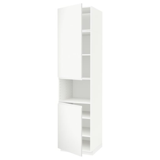 METOD, high cabinet for microwave with 2 doors/shelves, 60x60x240 cm, 994.586.36