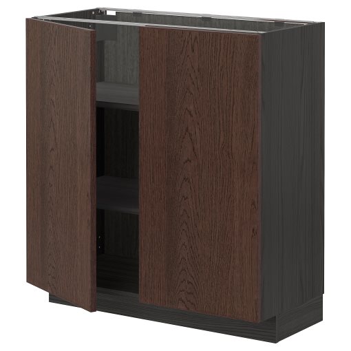 METOD, base cabinet with shelves/2 doors, 80x37 cm, 994.605.64