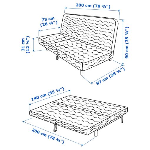 NYHAMN, 3-seat sofa-bed with foam mattress, 994.999.91