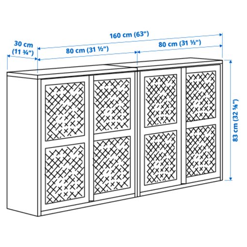 IVAR, cabinet with doors, 160x30x83 cm, 995.081.08