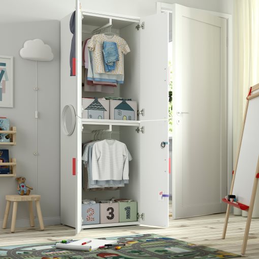 SMASTAD/PLATSA, wardrobe with 2 clothes rails, 60x42x181 cm, 995.489.77