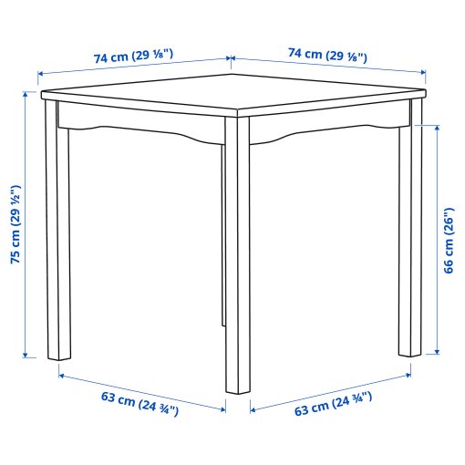 HAUGA/HAUGA, table and 2 chairs, 74x74 cm, 995.748.53