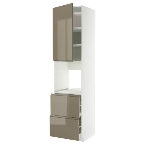 METOD, high cabinet for oven with door/2 drawers, 60x60x240 cm, 995.770.26