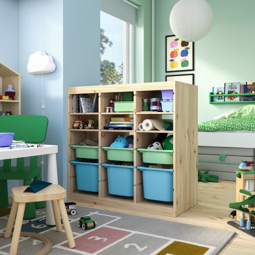 TROFAST, storage combination room divider with shelves and boxes, 93x44x91 cm, 996.125.67