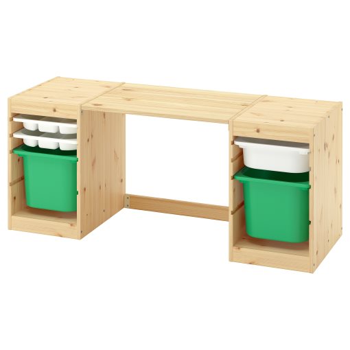 TROFAST, desk with storage boxes/trays, 124x44x52 cm, 996.139.15
