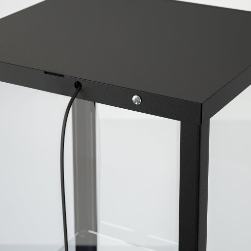 BLÅLIDEN, glass-door cabinet, 35x32x151 cm, 005.205.19