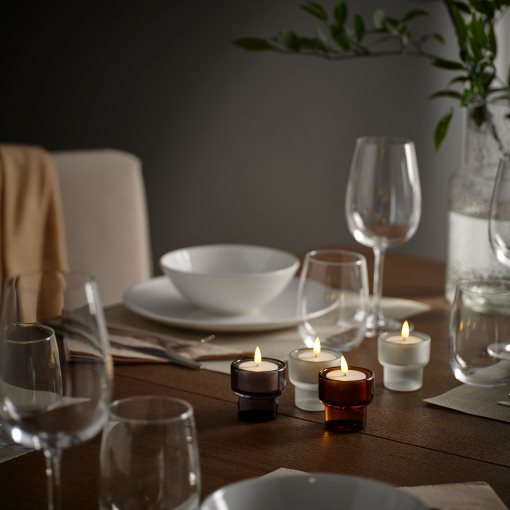 SKATGÅS, tealight kit with built in LED light source and charging tray, 006.115.95