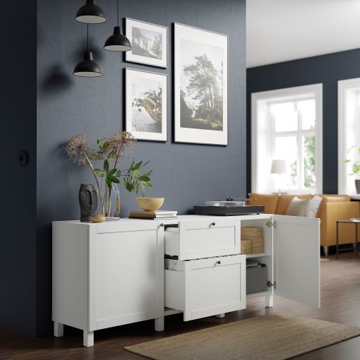 BESTÅ, storage combination with drawers soft-closing, 180x42x74 cm, 091.956.25