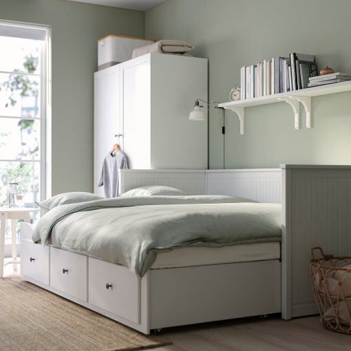 HEMNES, κρεβάτι επισκέπτη day bed 3 συρτάρια/2 στρώματα, 80x200 cm, 093.909.62