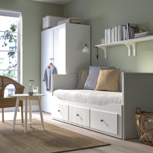 HEMNES, κρεβάτι επισκέπτη day bed 3 συρτάρια/2 στρώματα, 80x200 cm, 093.909.62