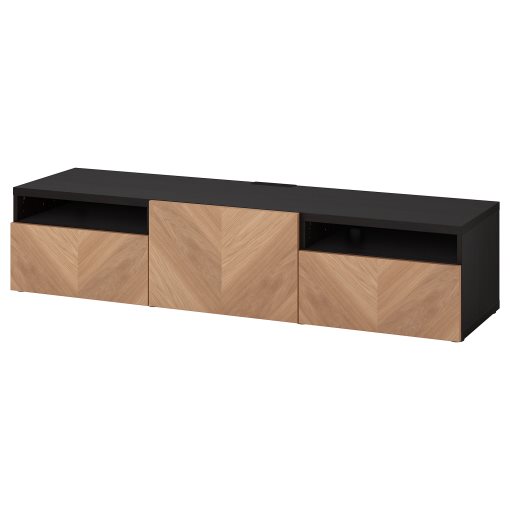 BESTÅ, TV bench with door/drawers push open, 180x42x39 cm, 094.324.53