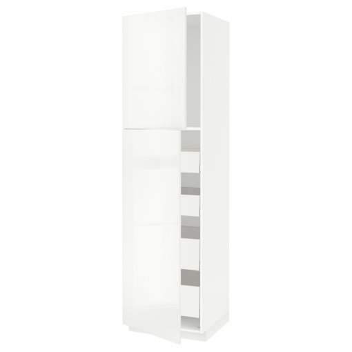 METOD, high cabinet with 2 doors/4 drawers, 60x60x220 cm, 094.597.01