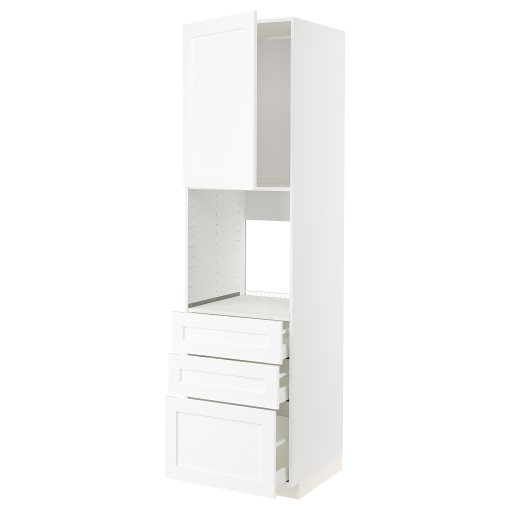 METOD, high cabinet for oven with door/3 drawers, 60x60x220 cm, 094.733.54