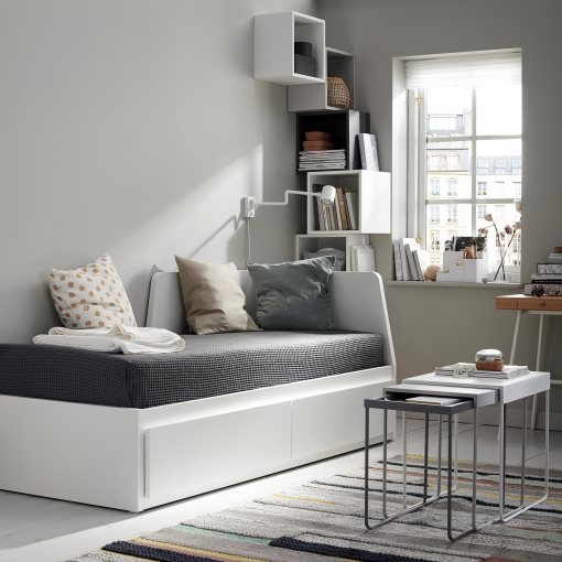 FLEKKE, κρεβάτι επισκέπτη day bed 2 συρτάρια/2 στρώματα, 80x200 cm, 094.959.35
