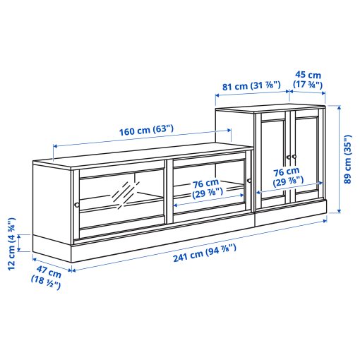 HAVSTA, TV storage combination, 241x47x89 cm, 095.347.72