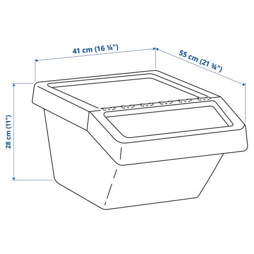 SORTERA, waste sorting bin with lid, 37 l, 102.558.97