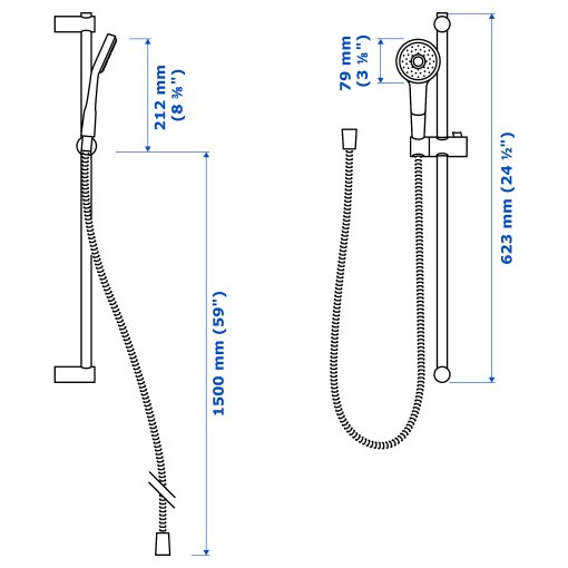 VALLAMOSSE, riser rail with handshower kit, 103.496.60