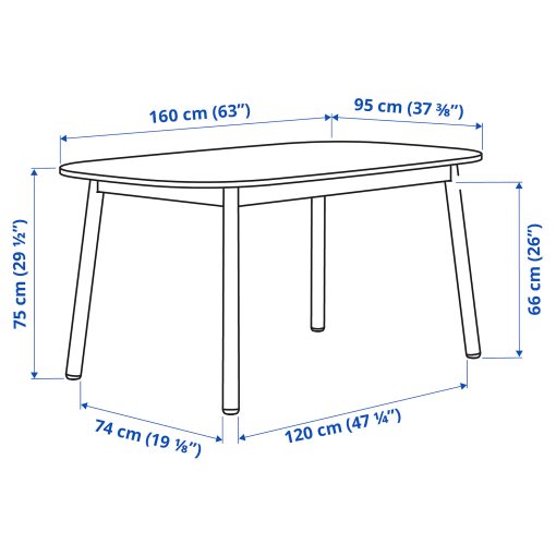 VEDBO, dining table, 104.174.56