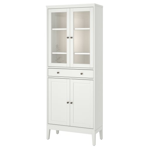 IDANÄS, high cabinet with glass-doors and 1 drawer, 81x39x211 cm, 104.878.40