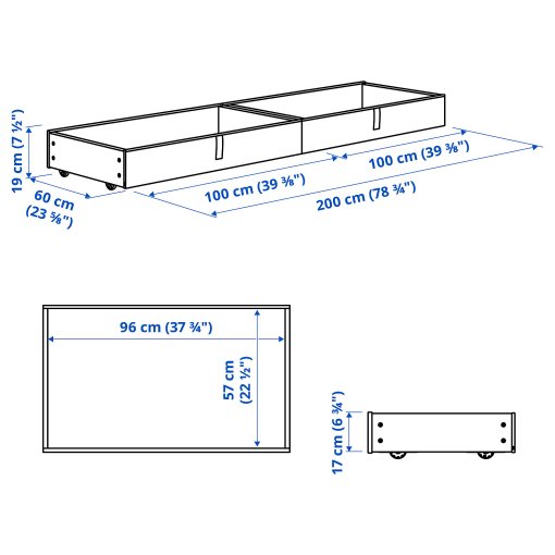 GLADSTAD, upholstered bed storage box, 200 cm, 104.984.24