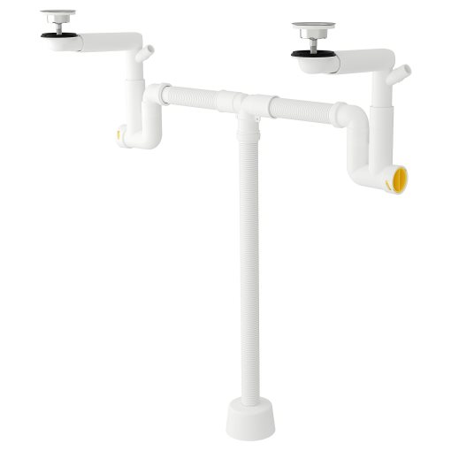 RÄNNILEN, water trap w flexible pipe, 2 bowls, 105.624.34