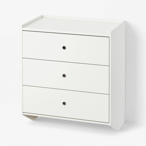 RACKNAS, συρταριέρα με 3 συρτάρια/επίτοιχη, 69x78 cm, 105.945.24