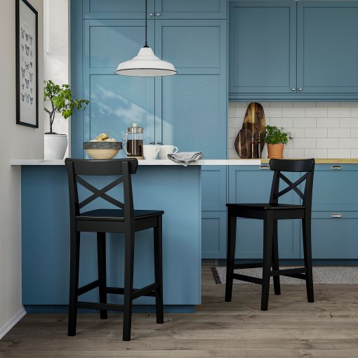 ROSENTORP, bar stool with backrest, 63 cm counter height, 106.199.30