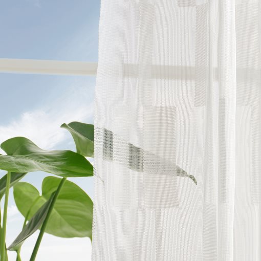 BERGNEJLIKA, net curtains with heading tape 1 pair, 145x280 cm, 106.299.86