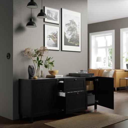 BESTÅ, storage combination with drawers soft-closing, 180x42x74 cm, 191.956.20