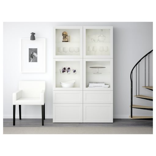 BESTÅ, storage combination with glass doors, 120x40x192 cm, 191.960.02