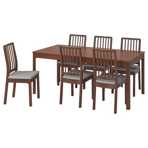 EKEDALEN/EKEDALEN, table and 6 chairs, 180/240 cm, 192.214.50