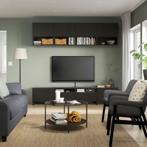 BESTÅ, TV storage combination/doors/drawers soft closing, 240x42x230 cm, 194.119.64