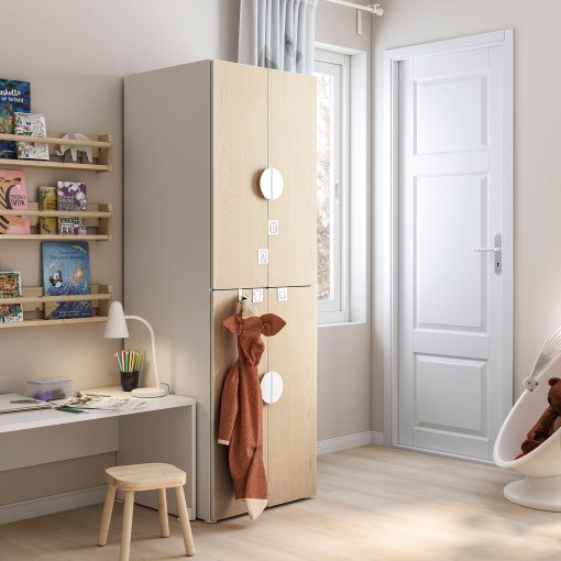 SMASTAD/PLATSA, wardrobe with 2 clothes rails, 60x57x181 cm, 194.304.82