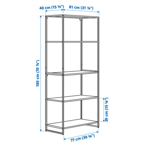 JOSTEIN, shelving unit/in/outdoor/metal, 81x40x180 cm, 194.372.09
