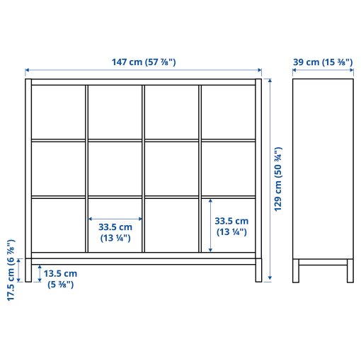 KALLAX, shelving unit with underframe, 147x129 cm, 194.427.10