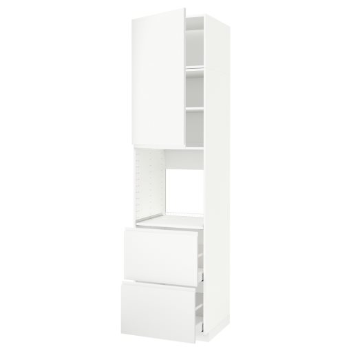 METOD, high cabinet for oven with door/2 drawers, 60x60x240 cm, 194.575.89